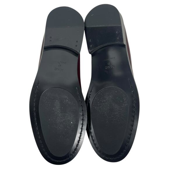 Mango MNG Round Toe Leather Penny Loafer Burgundy Red Size 38/ US 7.5 - Picture 10 of 13